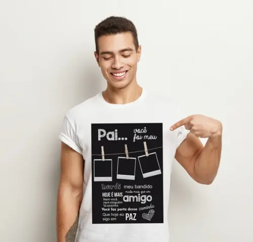 Camiseta Dia Dos Pais Personalizada Com Foto