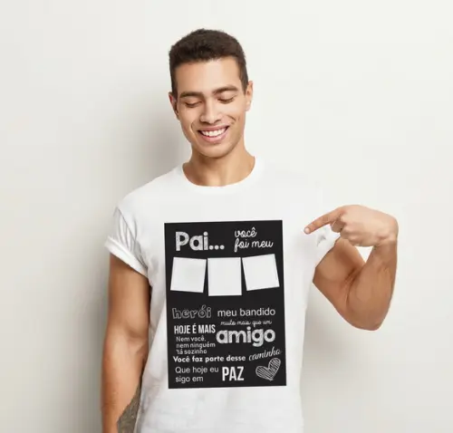 Camiseta Dia Dos Pais Personalizada Com Foto
