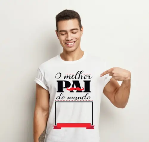 Camiseta Dia Dos Pais Personalizada Com Foto