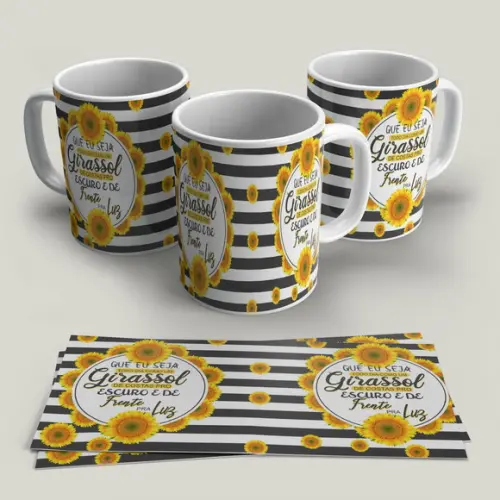 Caneca Porcelana Que Eu Seja Como Um Girassol