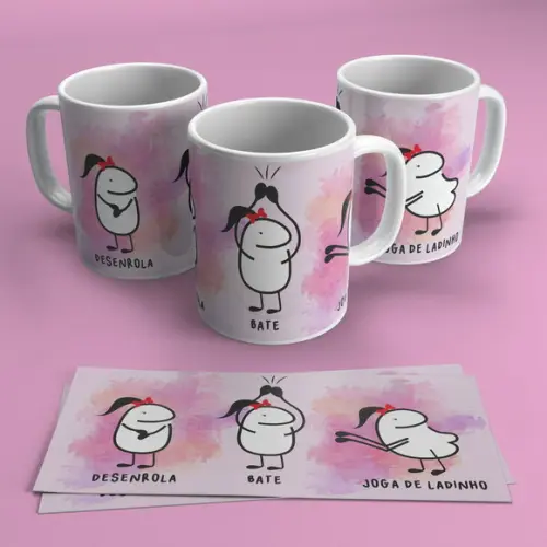 Caneca Porcelana Divertida Flock