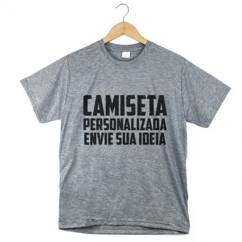 Camiseta Personalizada Cinza Mesclada
