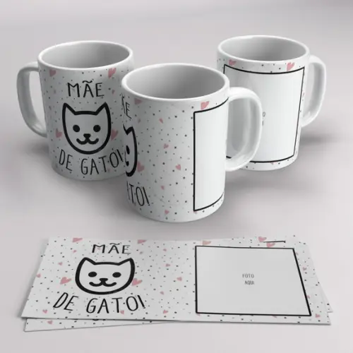 Caneca Porcelana Mãe de Gato