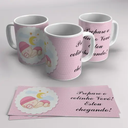 Caneca Porcelana Vovó Estou Chegando