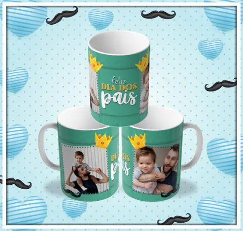 Caneca Feliz Dia dos Pais com foto