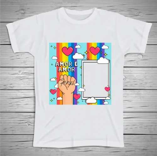 Camiseta LGBTQ Dia dos Namorados Amor é Amor