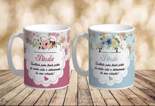 Caneca Porcelana Dindo ou Dinda