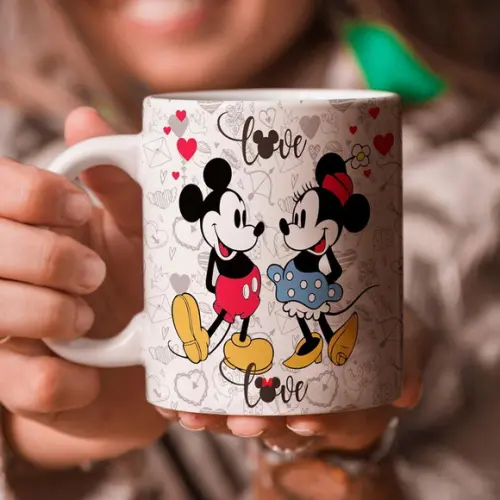 Caneca Porcelana Mickey e Minnie