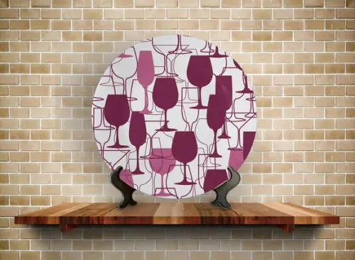 Prato Decorativo Vinho