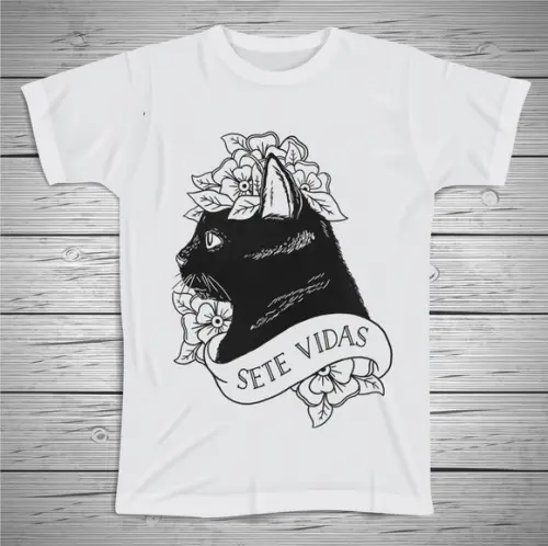 Camiseta Gato Sete Vidas