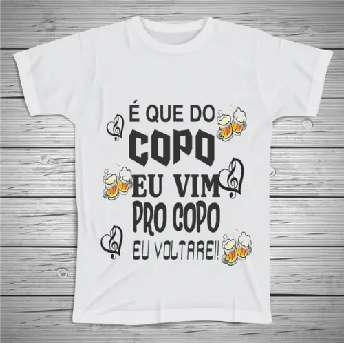 Camiseta Divertida Do Copo Eu Vim