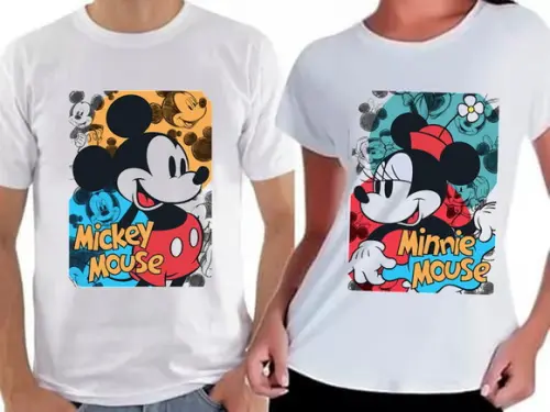 Kit Camiseta Dia dos Namorados Mickey e Minnie