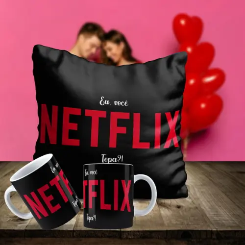 Kit Dia dos Namorados Almofada e Caneca Personalizada