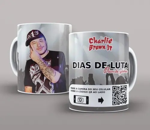 Caneca Charlie Borwn Jr com QR CODE