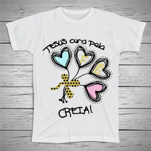 Camiseta Religiosa Jesus Cura Pela Fé
