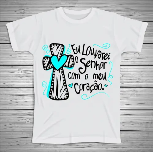 Camiseta Religiosa Eu Louvarei ao Senhor