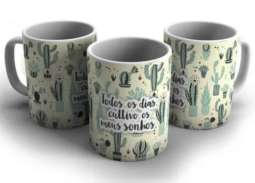 Caneca Porcelana Cactus