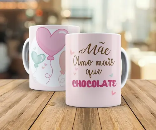 Caneca Mãe Amo Mais Que Chocolate