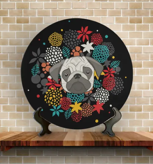 Prato Decorativo Pug