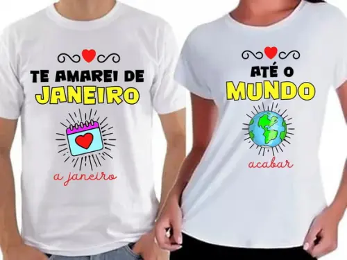 Camiseta Casal Te Amarei de Janeiro a Janeiro