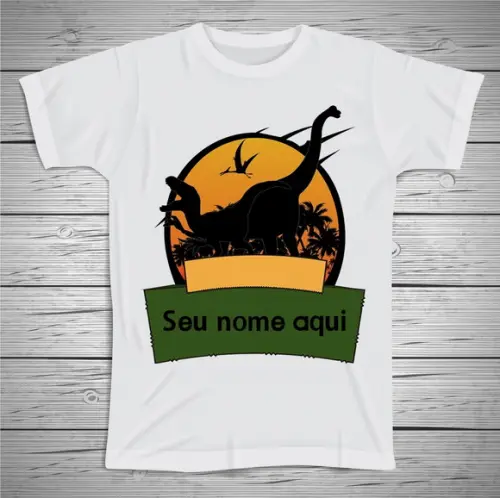 Camiseta Infantil Dinossauros Personalizada