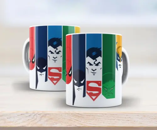 Caneca Porcelana Super Heróis