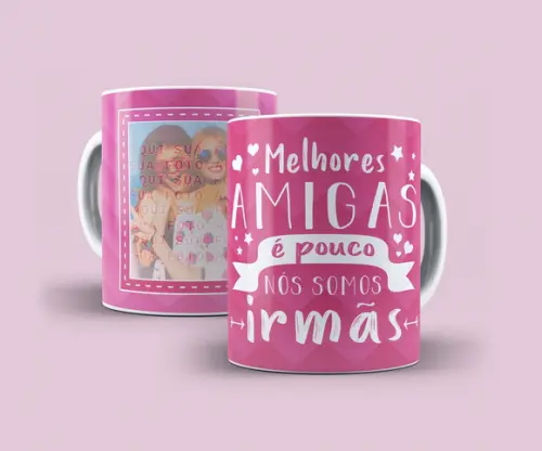 Caneca Porcelana Melhores Amigas
