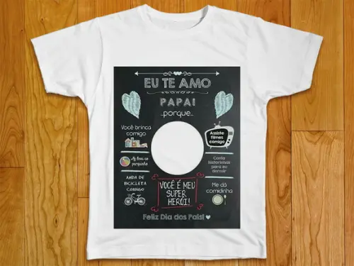 Camiseta Eu Te Amo Papai Personalizada Com Foto