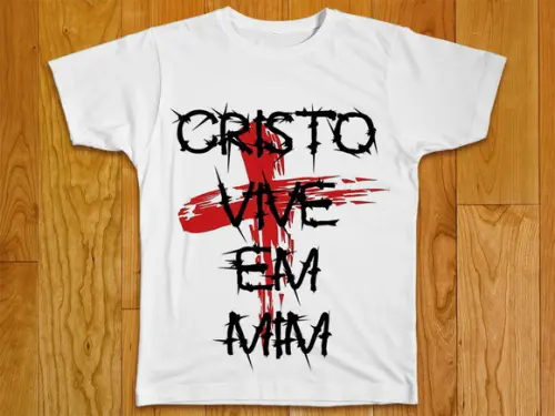 Camiseta Religiosa Cristo Vive em Mim