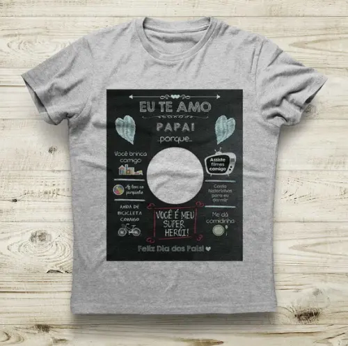 Camiseta Eu Te Amo Papai com foto personalizada