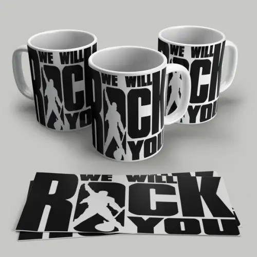 Caneca Porcelana Rock