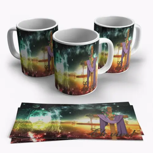 Caneca Porcelana Jesus Ele Vive