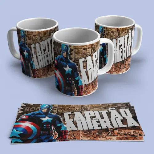 Caneca Porcelana Capitão América
