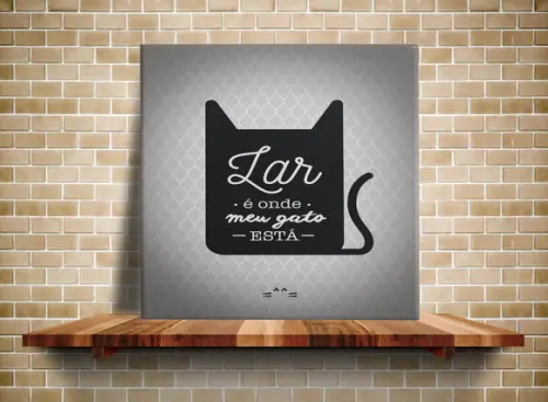 Azulejo Decorativo Lar é Onde meu Gato Está