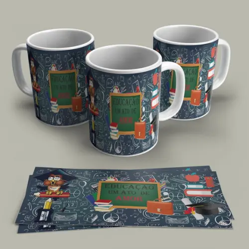 Caneca Porcelana Educação Um Ato de Amor