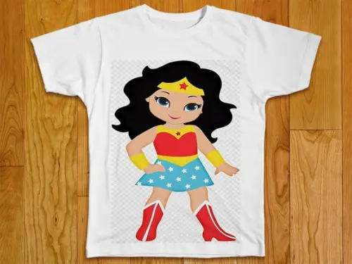 Camiseta Infantil Mascote Mulher Maravilha