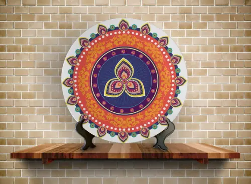 Prato Decorativo Mandala Indiana