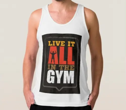 Camiseta Regata Live it All in The Gym