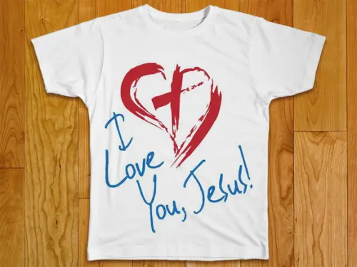 Camiseta Religiosa I Love Jesus