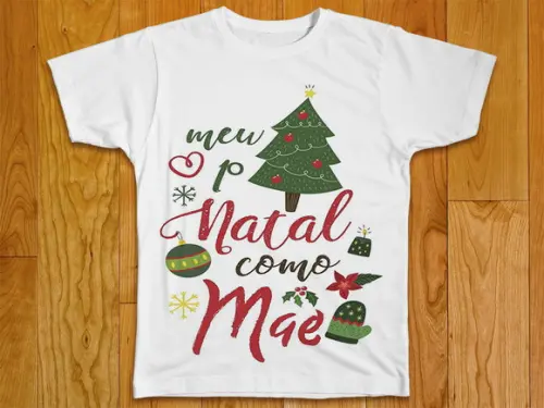 Camiseta Meu Primeiro Natal como Mãe