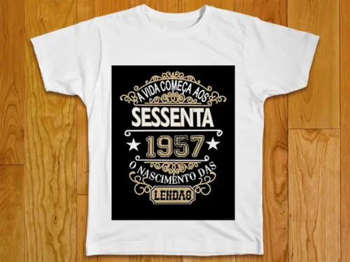 Camiseta A vida começa aos Sessenta O Nascimento das Lendas