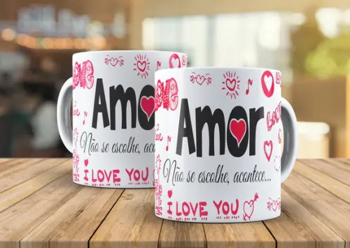 Caneca Amor Não se Escolhe Acontece
