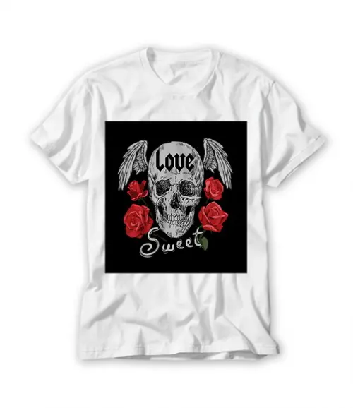 Camiseta Caveira Love Sweet