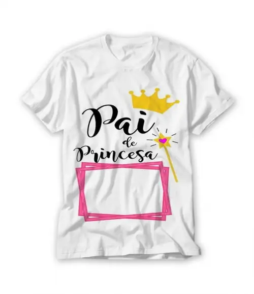 Camiseta Pai De De Princesa Com Foto Personalizada