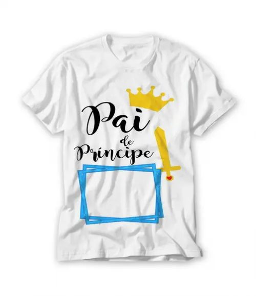 Camiseta Pai De De Principe Com Foto Personalizada