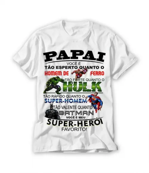 Camiseta Pai Você É Meu Super Herói Favorito