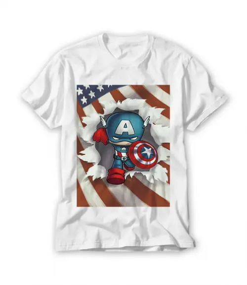Camiseta Infantil Mascote Capitão América