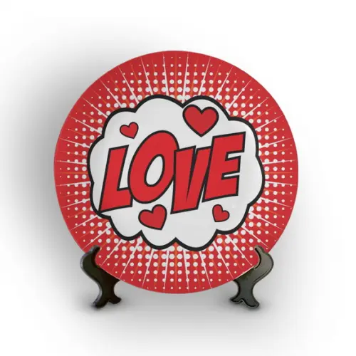 Prato Decorativo Comics Love