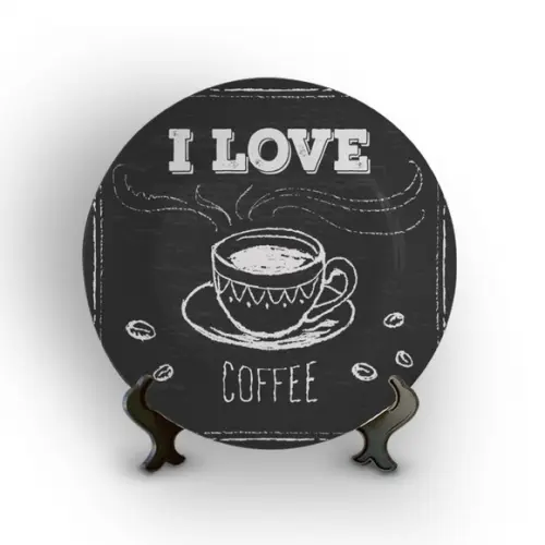 Prato Decorativo Retrô I Love Coffe