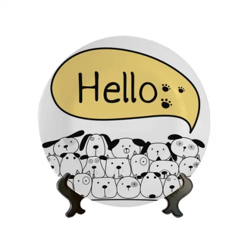 Prato Decorativo Hello Dogs